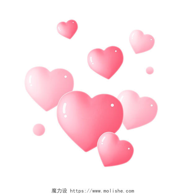 粉色手绘卡通爱心气球情人节装饰元素